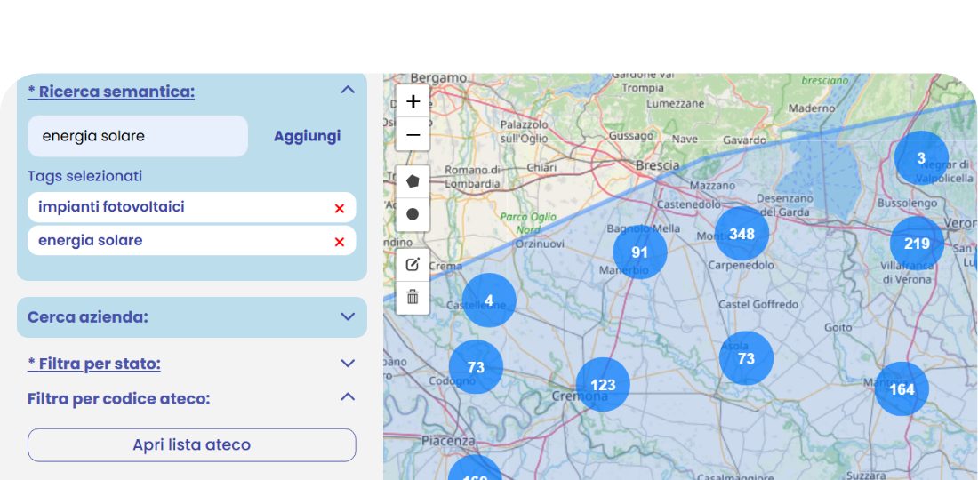 Mappa per geolocalizzazoine imprese