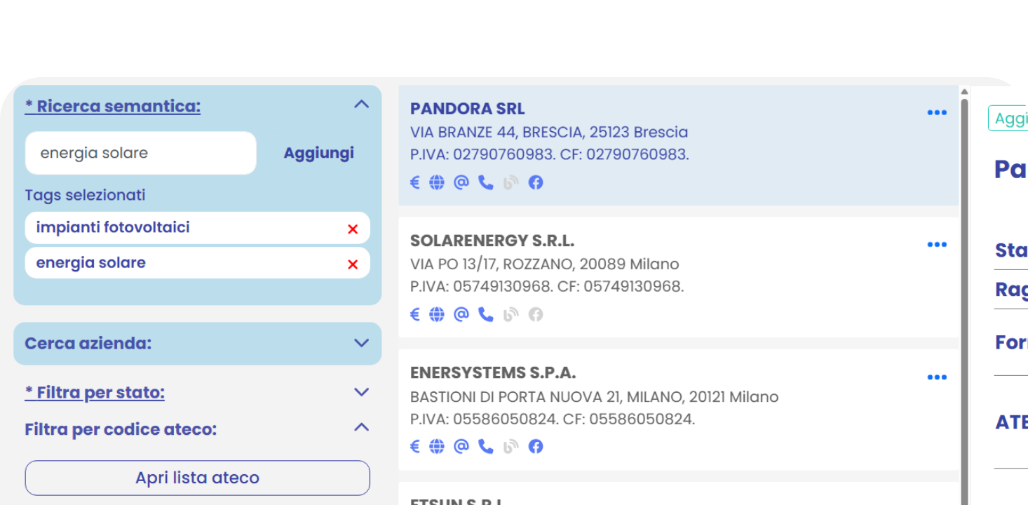 Ricerca semantica imprese