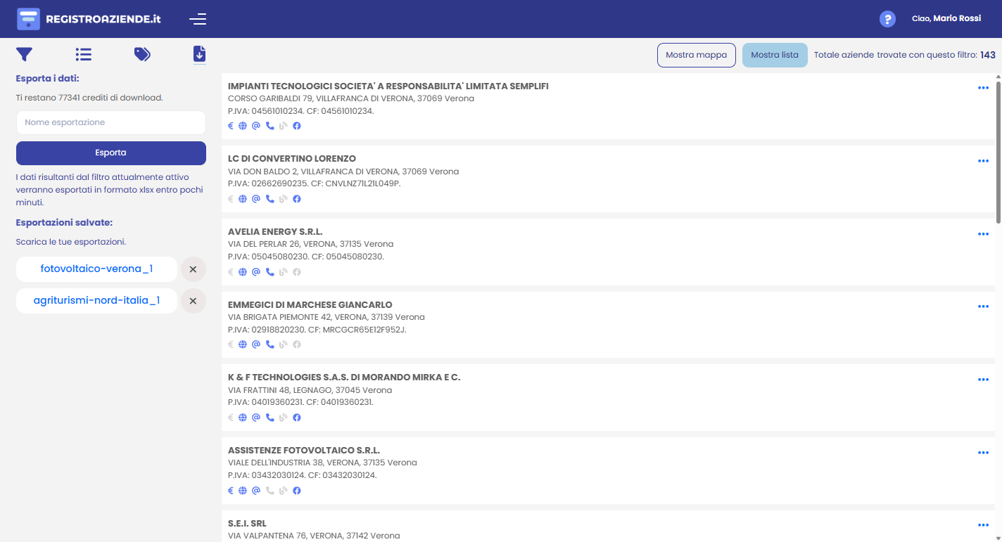 Esportazione rapida